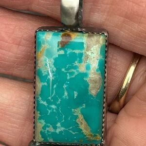 High Grade Royston Sterling Silver Native Pendant,Made By Latana Pinto